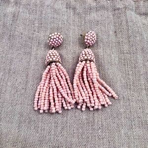 Bauble Bar light pink tassel earrings
